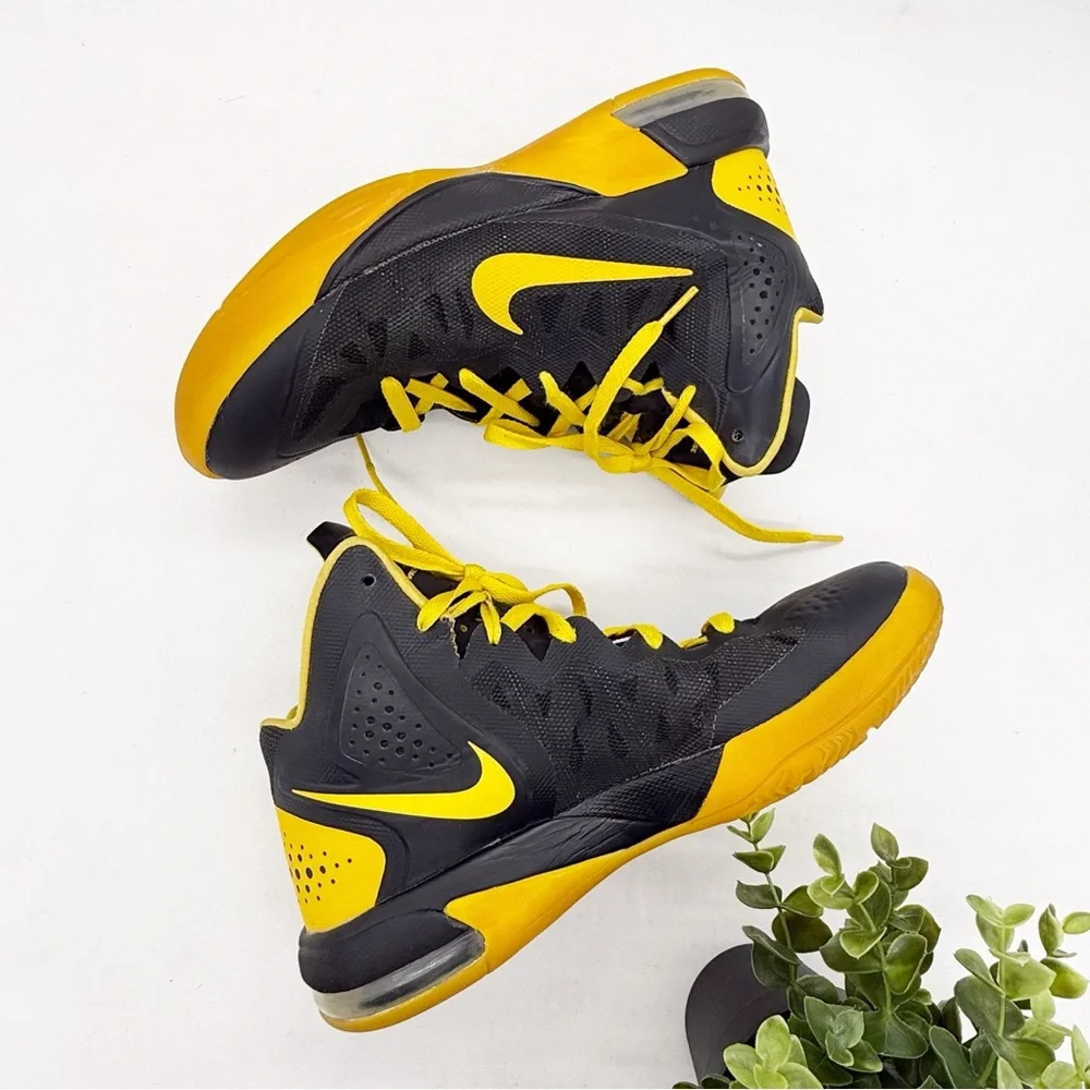 Nike Zoom Hyperenforcer Basketball Shoe Mens Size 9.5 Black Yellow Athleisure